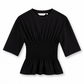 Black Smocked Cotton Top