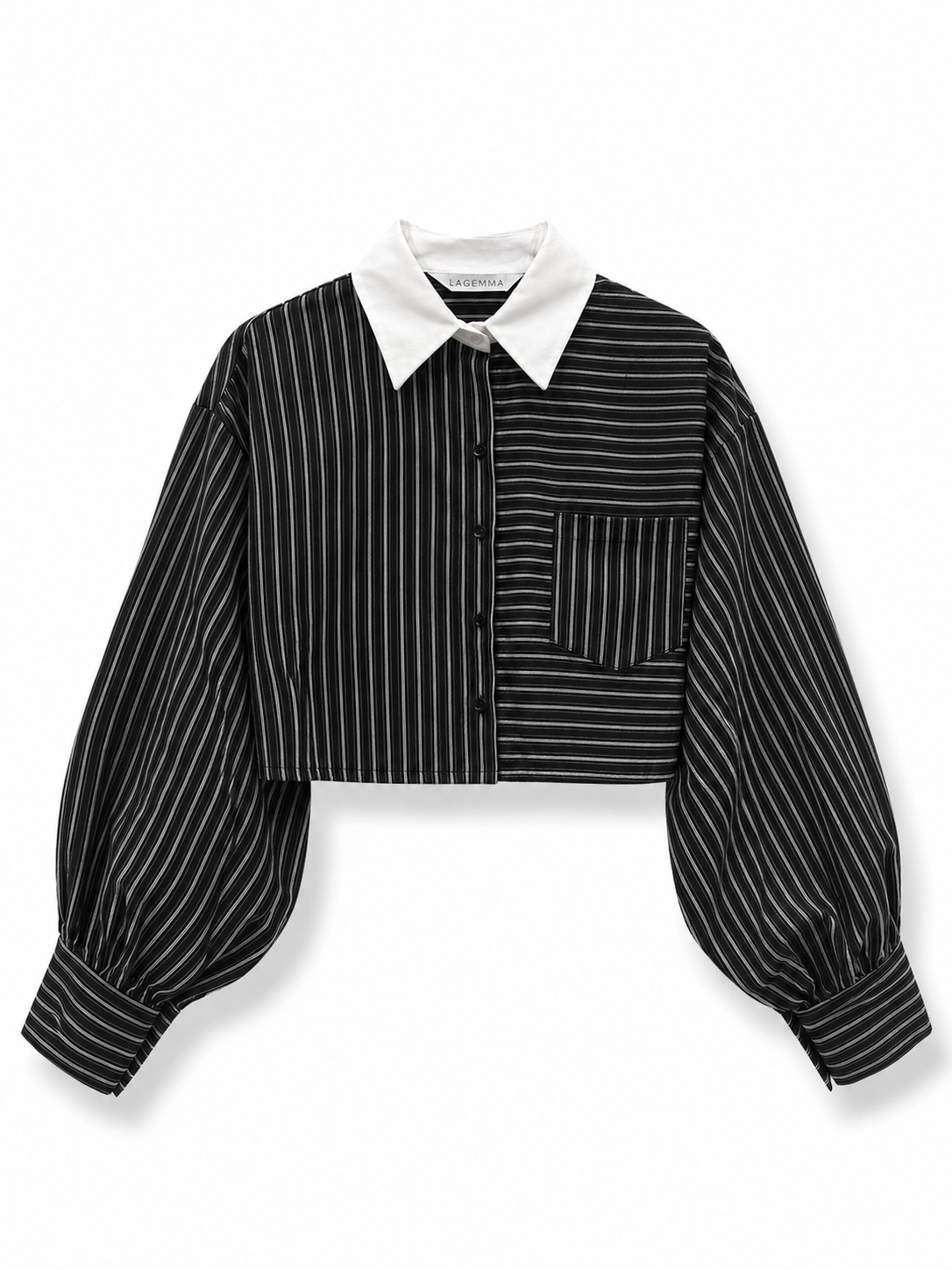 Cropped Striped Oxford Shirt