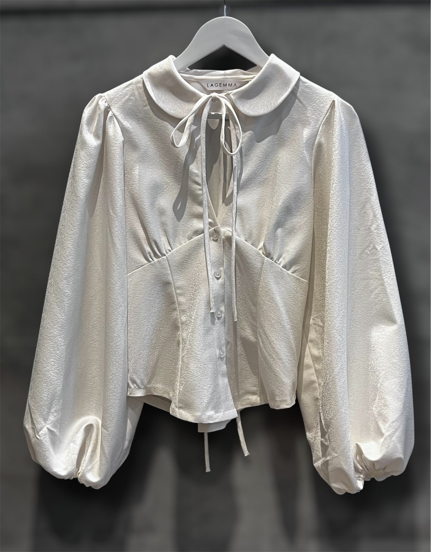 Peter collar White Brocade Top