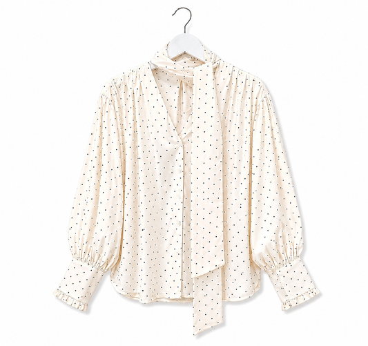 Polka Dot Scarf Blouse