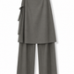 Grey linen flap pants