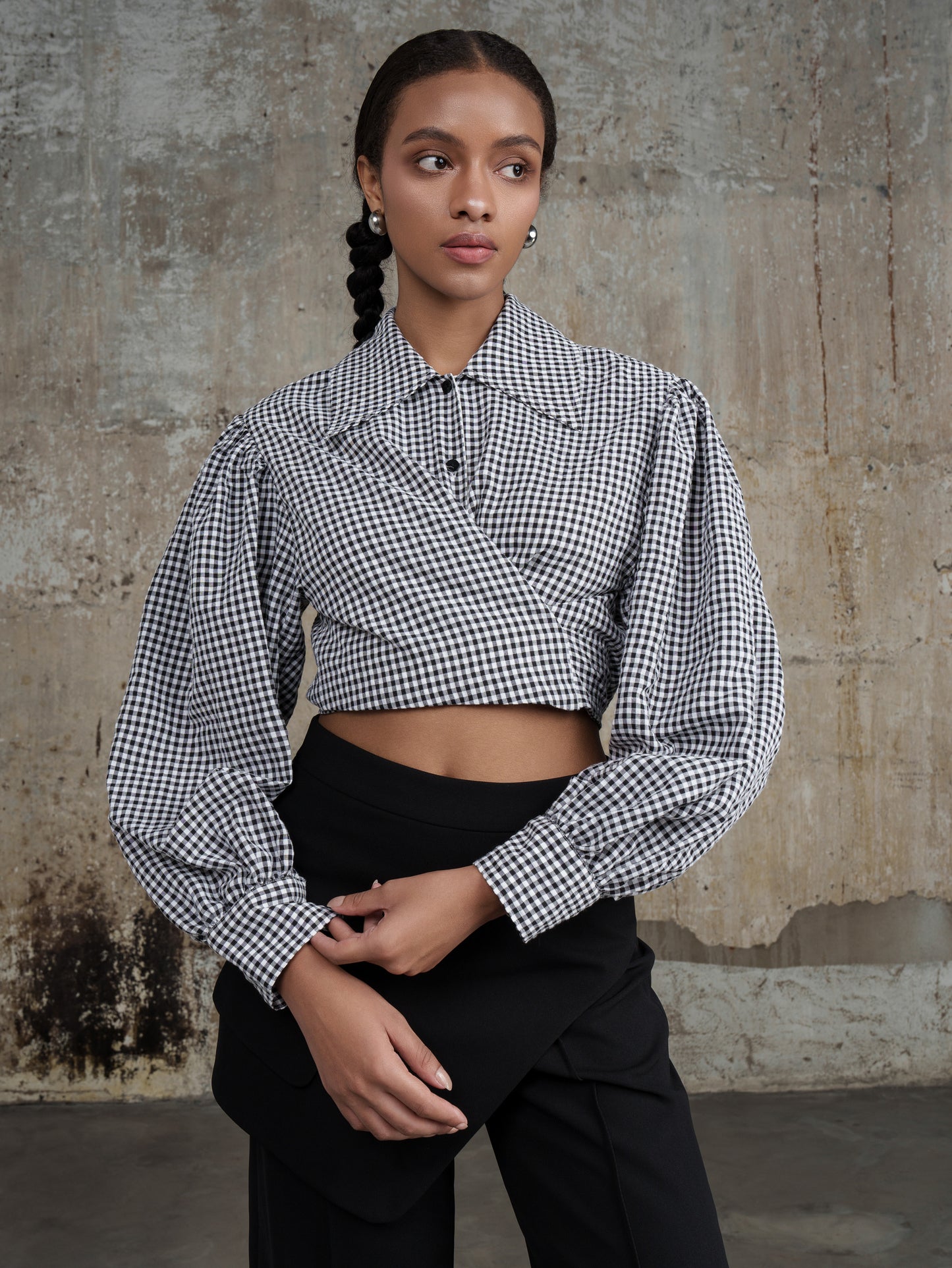 Wrapped Gingham Shirt