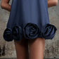 Mini Denim Dress with Roses