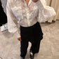 White floral cotton shirt