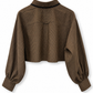 Cropped Brown Check Shirt