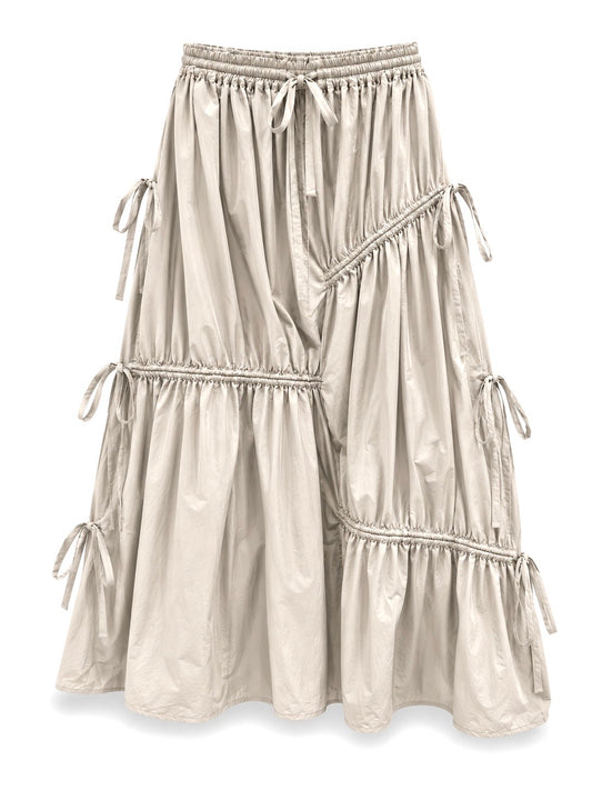Drawstrings Skirt in Off White