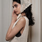 Hand Crochet headband in beige