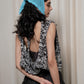 Hand Crochet headband in blue