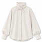 Long collar linen shirt in cement white