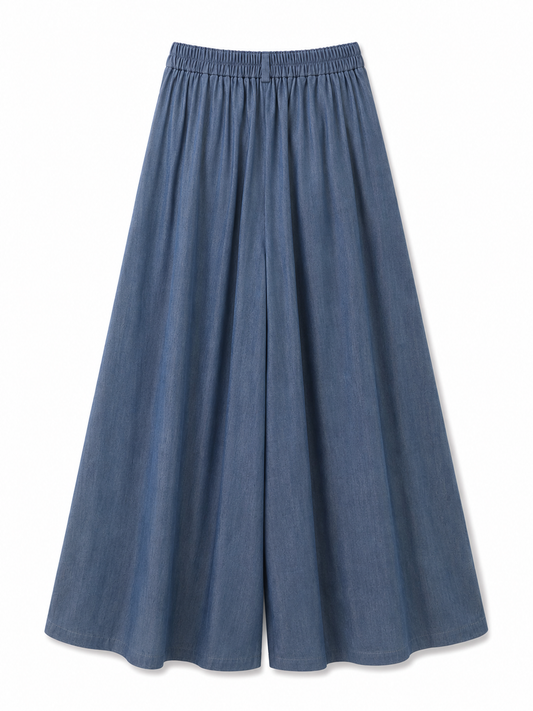 denim flowy skirt-pants