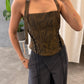 Brown Khaki Bustier Top
