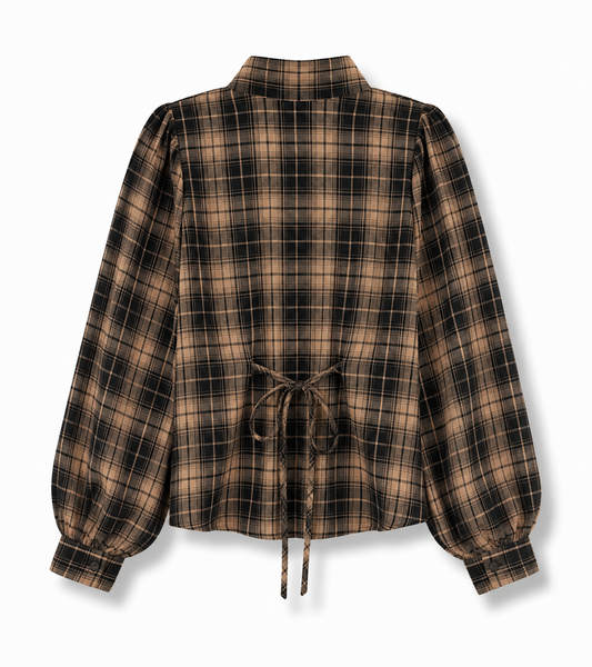 Plaid Cut-out shirt
