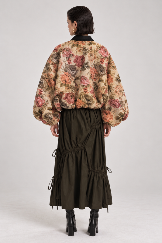 Tapestry Floral Bomber Jacket