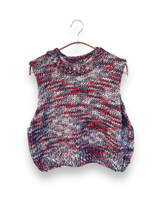 Hand- Crochet Tank Top Sweater in multicolor