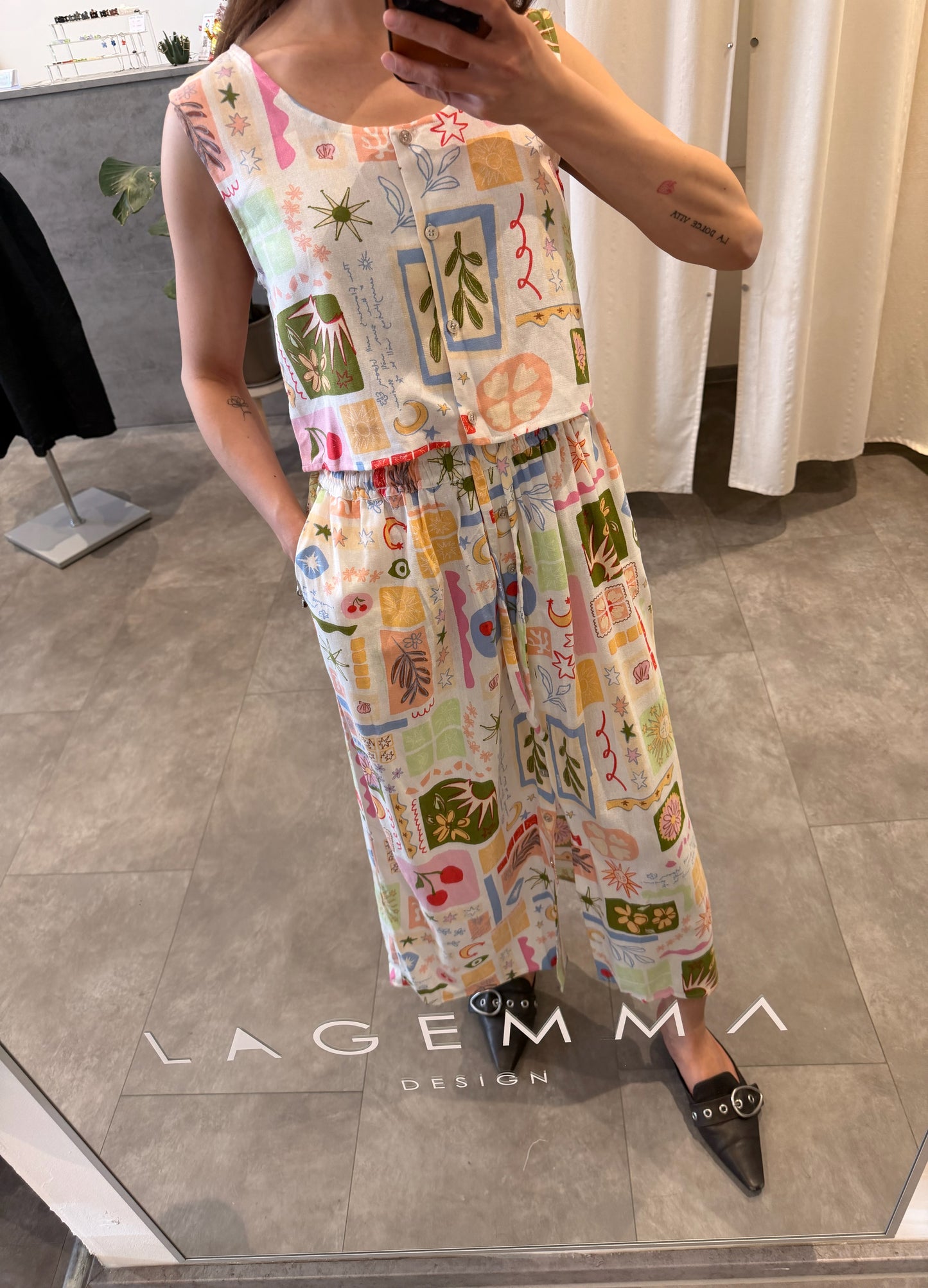 Summer Postcard linen skirt