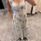 Azure sketch linen dress