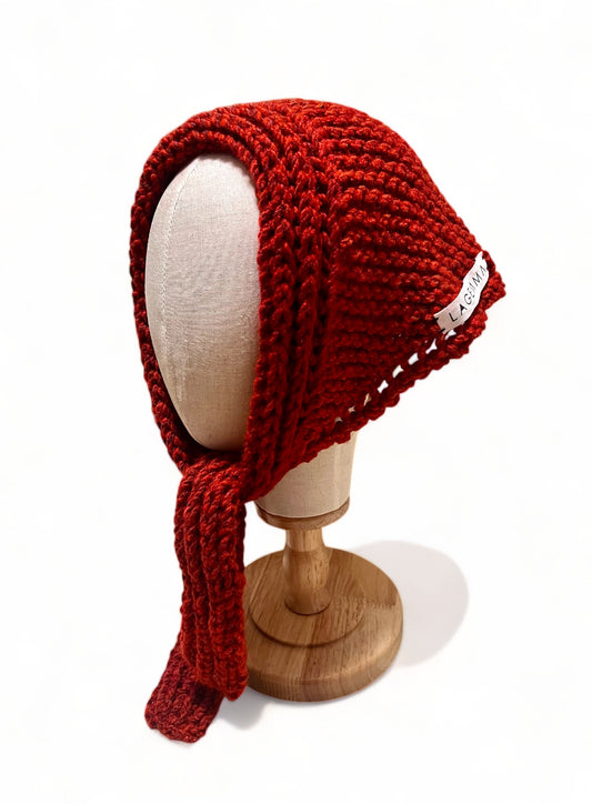 Hand-Knitted Headband in Red