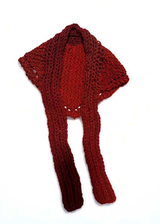 Hand-Knitted Headband in Red