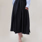 Wrap Pleated Skirt in navy