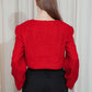 Red tweed Cut-Out Blazer