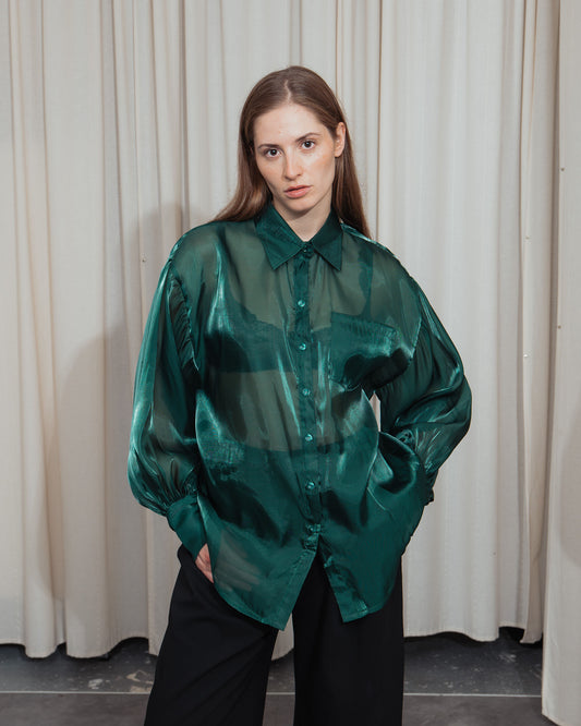 Green Organza Shirt