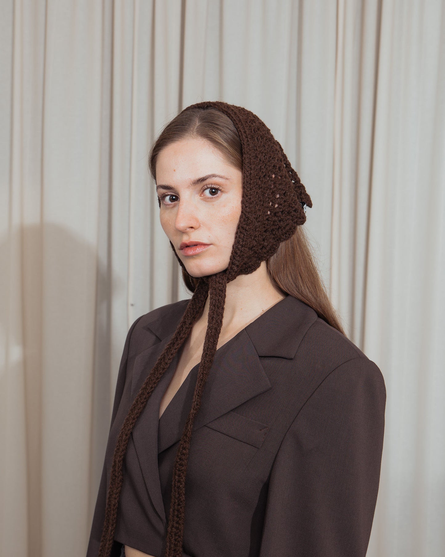 Brown Hand-Crochet Headband