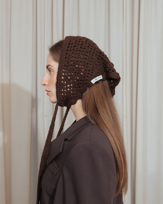 Brown Hand-Crochet Headband