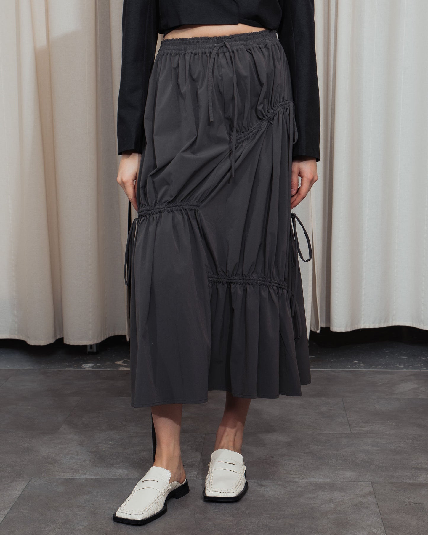 Drawstrings Skirt in grey