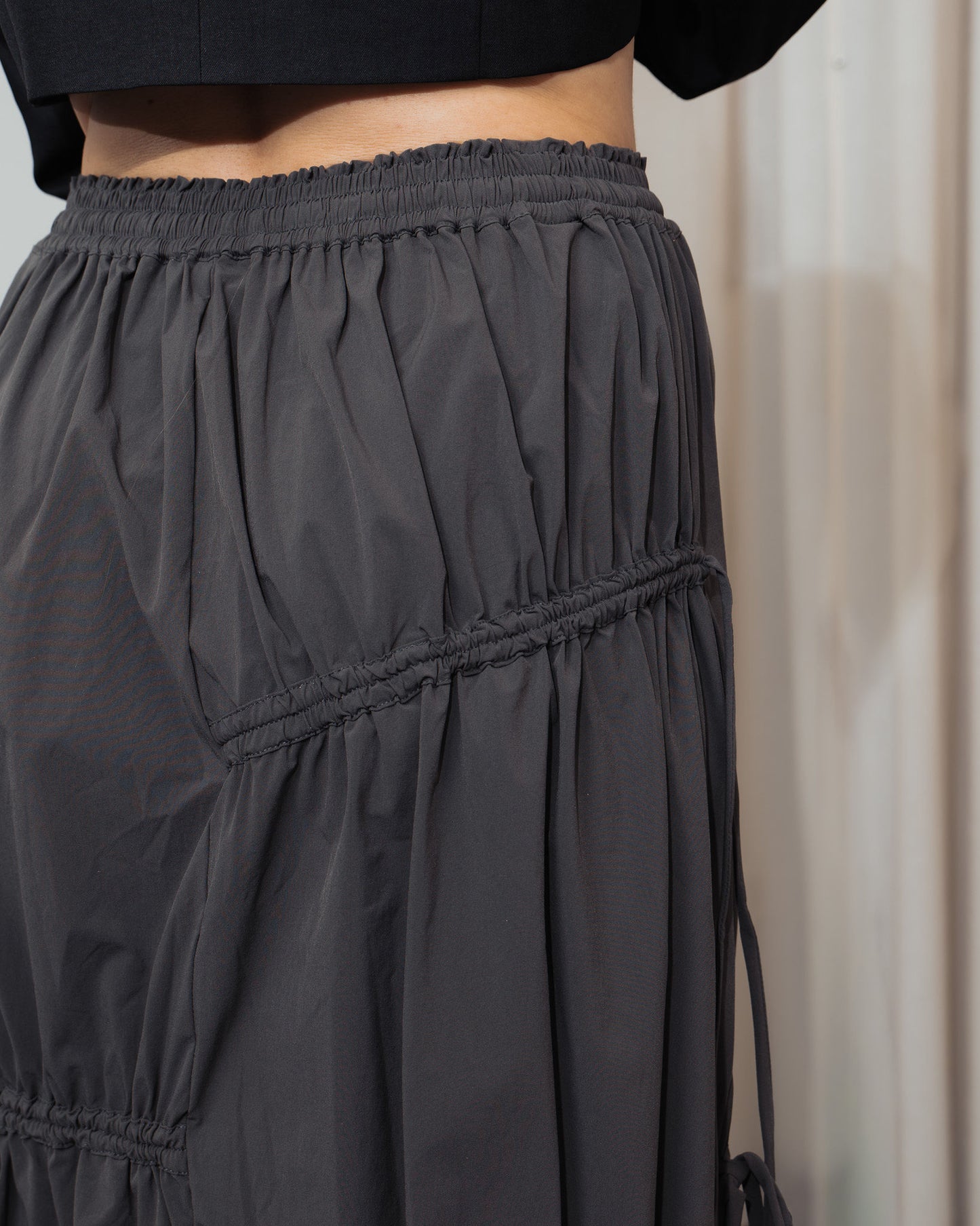 Drawstrings Skirt in grey