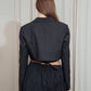 Cropped boxy Blazer in charcoal grey