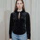 Peter Collar Velvet Black Top