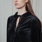 Peter Collar Velvet Black Top