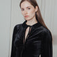 Peter Collar Velvet Black Top