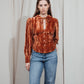 Peter Collar Velvet Orange Top