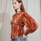 Peter Collar Velvet Orange Top