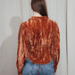 Peter Collar Velvet Orange Top