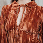 Peter Collar Velvet Orange Top