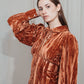 Peter Collar Velvet Orange Top