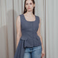 Asymmetric Grey Vest Top