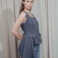 Asymmetric Grey Vest Top
