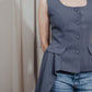 Asymmetric Grey Vest Top