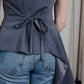 Asymmetric Grey Vest Top