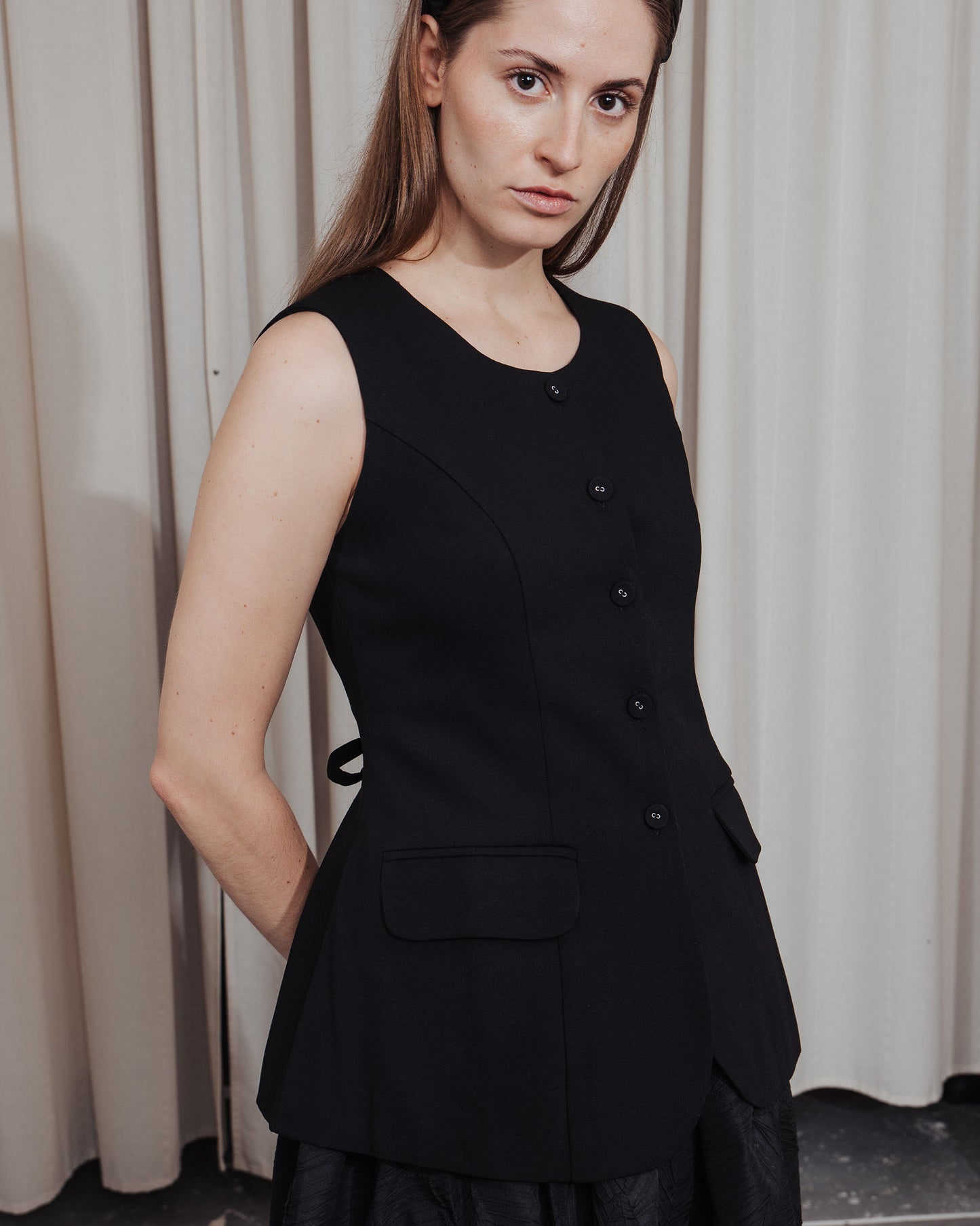 Black Vest Top