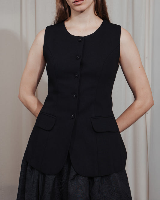 Black Vest Top