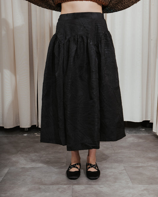 Textured A-line Skirt in black