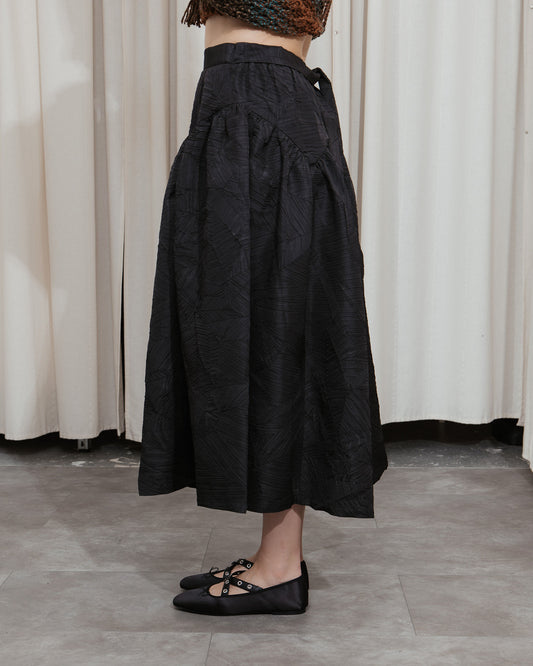 Textured A-line Skirt in black