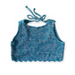 Hand-Crochet Open back top in Blue