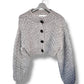 Hand-Knitted Cropped Grey Sweater