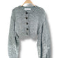 Hand-Knitted  Buttoned  Sweater  in beige