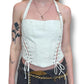 Textured bustier top in Off-white